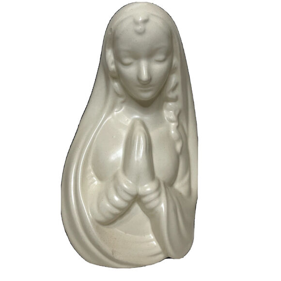 Vintage Haegar Praying Madonna Ceramic planter Made In U.S.A - Picture 1 of 14